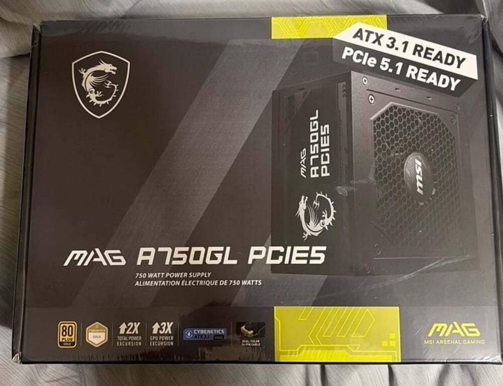 MSI MAG A750GL PCIE5 750W 80 PLUS Gold Full-Modular Power Supply Unit